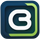Logo with a stylized 'G' in white on a blue and green background